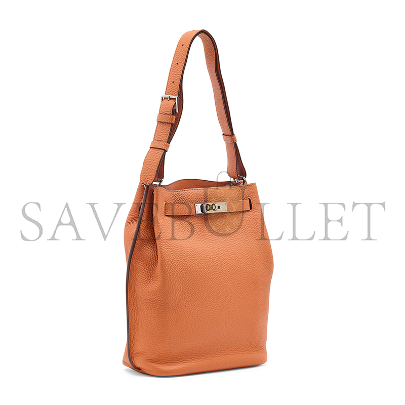 HERMÈS MASTER  22CM ORANGE TOGO LEATHER PALLADIUM PLATED SO KELLY BAG (29.5*22*11cm)